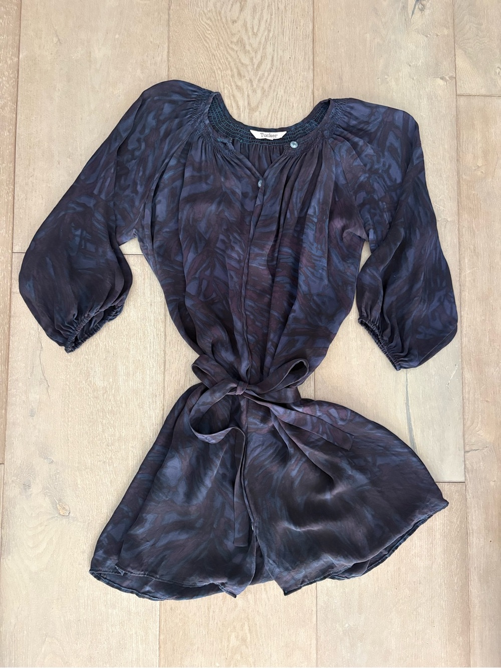 Tucker navy silk dress